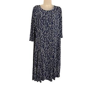 Navy/Taupe   3/4 Sleeve Dress   SIZE:  LARGE     #CL